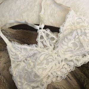 White Lace Triangle Bralette